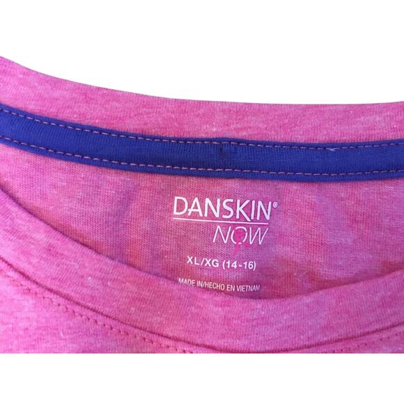 Girls Short Sleeve Tee Shirt PINK Danskin Now XL 14-16 - FAST Design - NWT - Picture 9 of 10